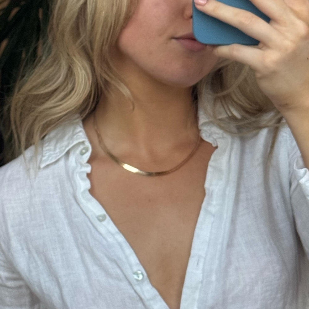 Gold Herringbone Layering Necklace